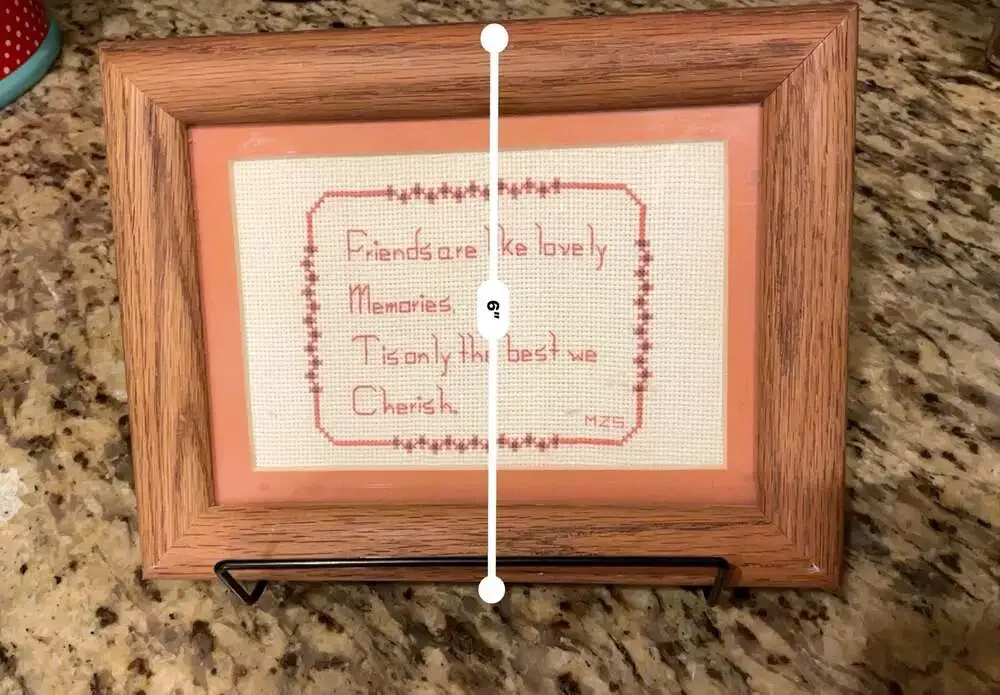 Vintage Handcrafted Cross Stitch Framed Wall Art with Friendship Quote
